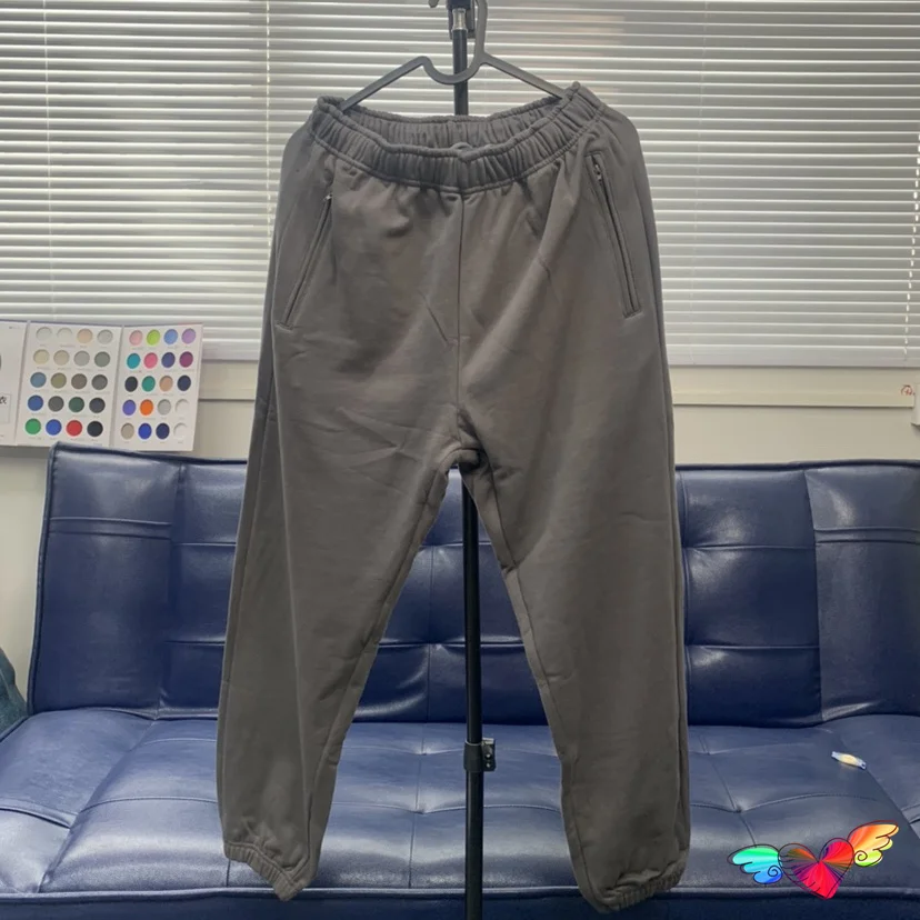 

2023fw Dark Grey Kanye West Pants Men Women 1:1 Terry Cotton Season 6 Sweatpants Blank Inside Label Hip Hop Ye Trousers