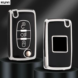 TPU Flip Remote Car Key Case Cover For Citroen C2 C3 C4 C5 C6 Xsara Berlingo For Peugeot 207 307 308 407 607 807 Protector Fob