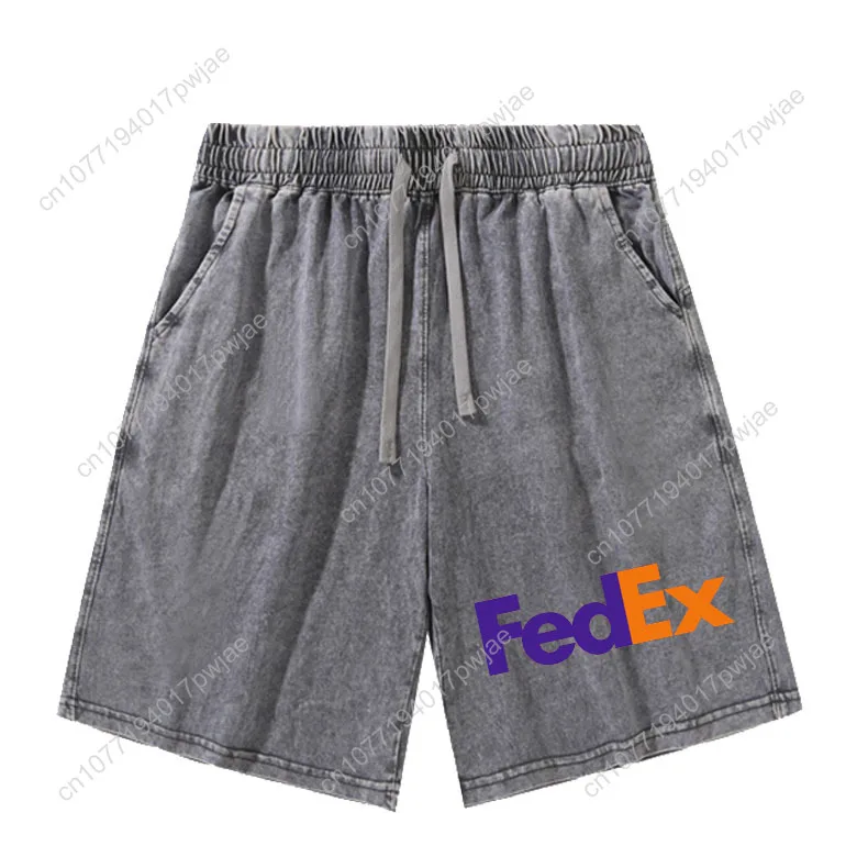 FedEx impresso patternshorts homem mulher adolescente retro calças curtas vintage algodão elástico macio praia shorts calças personalizadas
