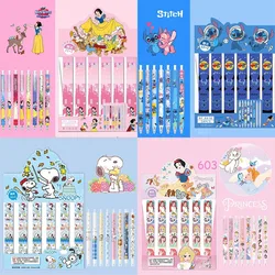 24pcs/lot Kawaii Disney Stitch Press Gel Pen Cute Princess Dog 0.5mm Black Ink Neutral Pens Gift Office School Supplies