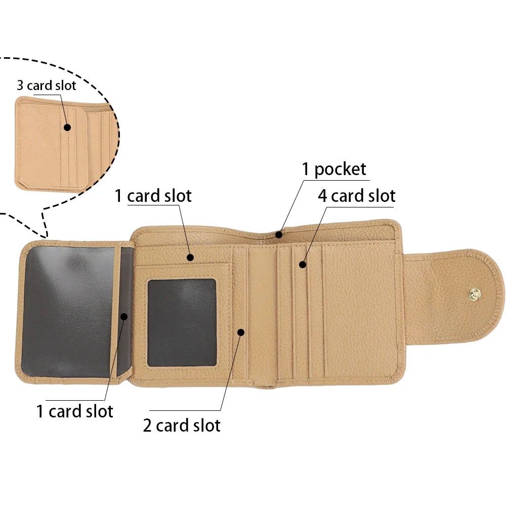 URBAN MASTER Short Wallets for Women Genuine Cow Leather Coin Purse Card Holder European American Fashion Zipper Wallet 1560