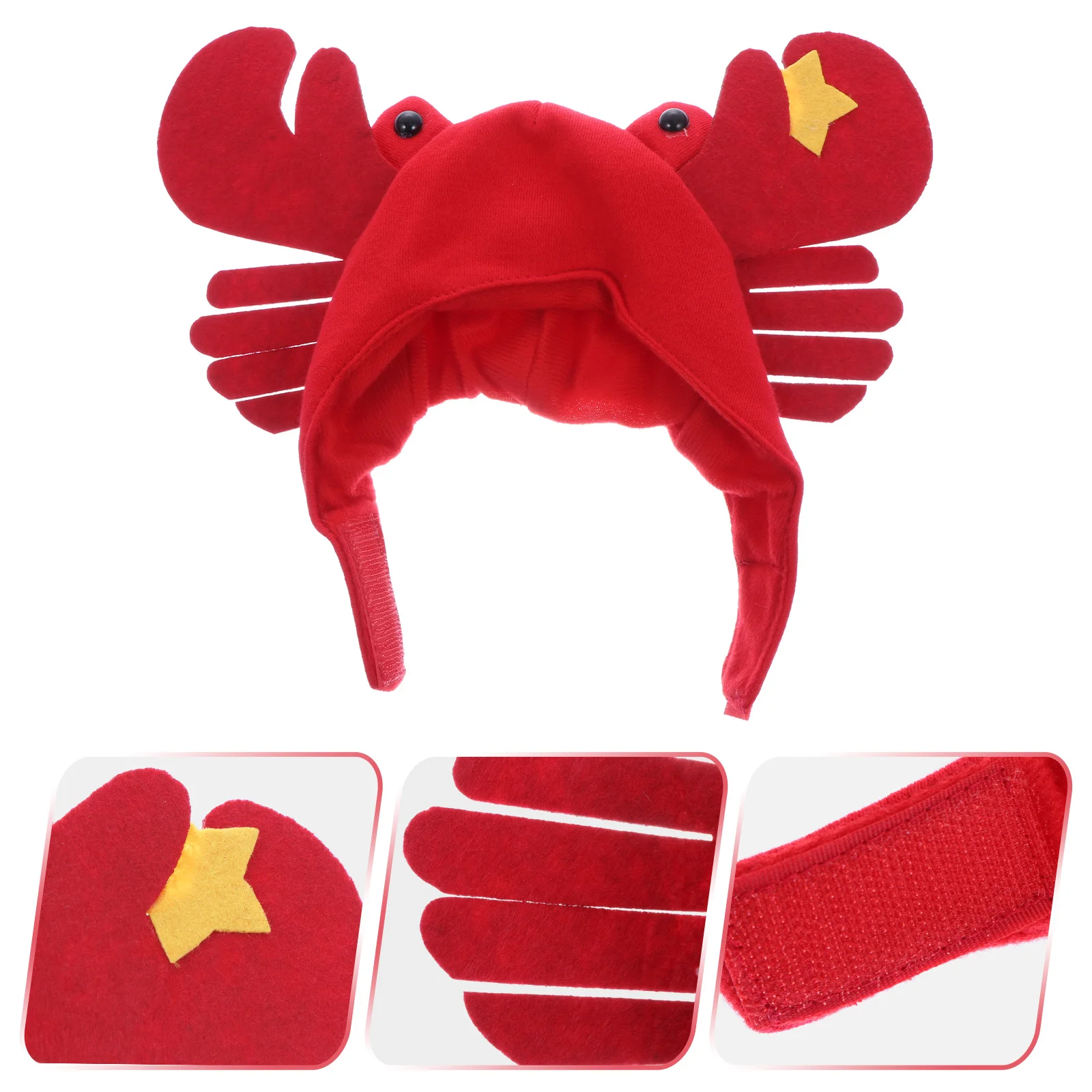 Pet Band Hat 26X15X2cm Red Plush Cartoon Crab Shape Ideal Birthday Carnival Party Photo Prop Warm Pet Hats Dog Cat Cosplay