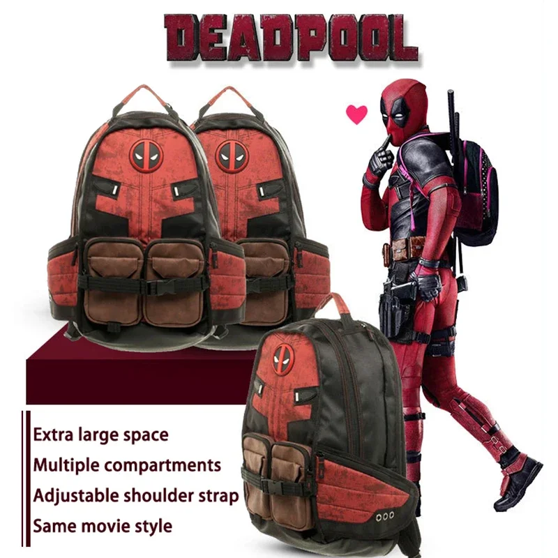 Deadpool Personality Backpack Hero Peripheral Creative Fashion Personality School Bag Large Capacity Leisure Travel Bag Boy Gift