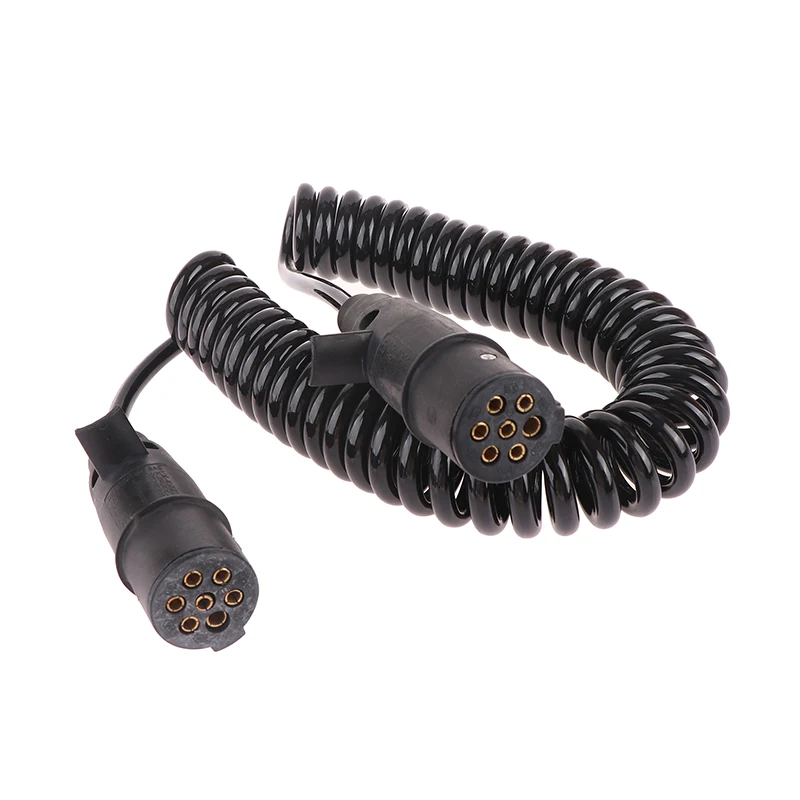 

7 Way Trailer Wire Electrical Power Coiled Cord Trailer Breakaway Cable For Semi Trucks Tractors