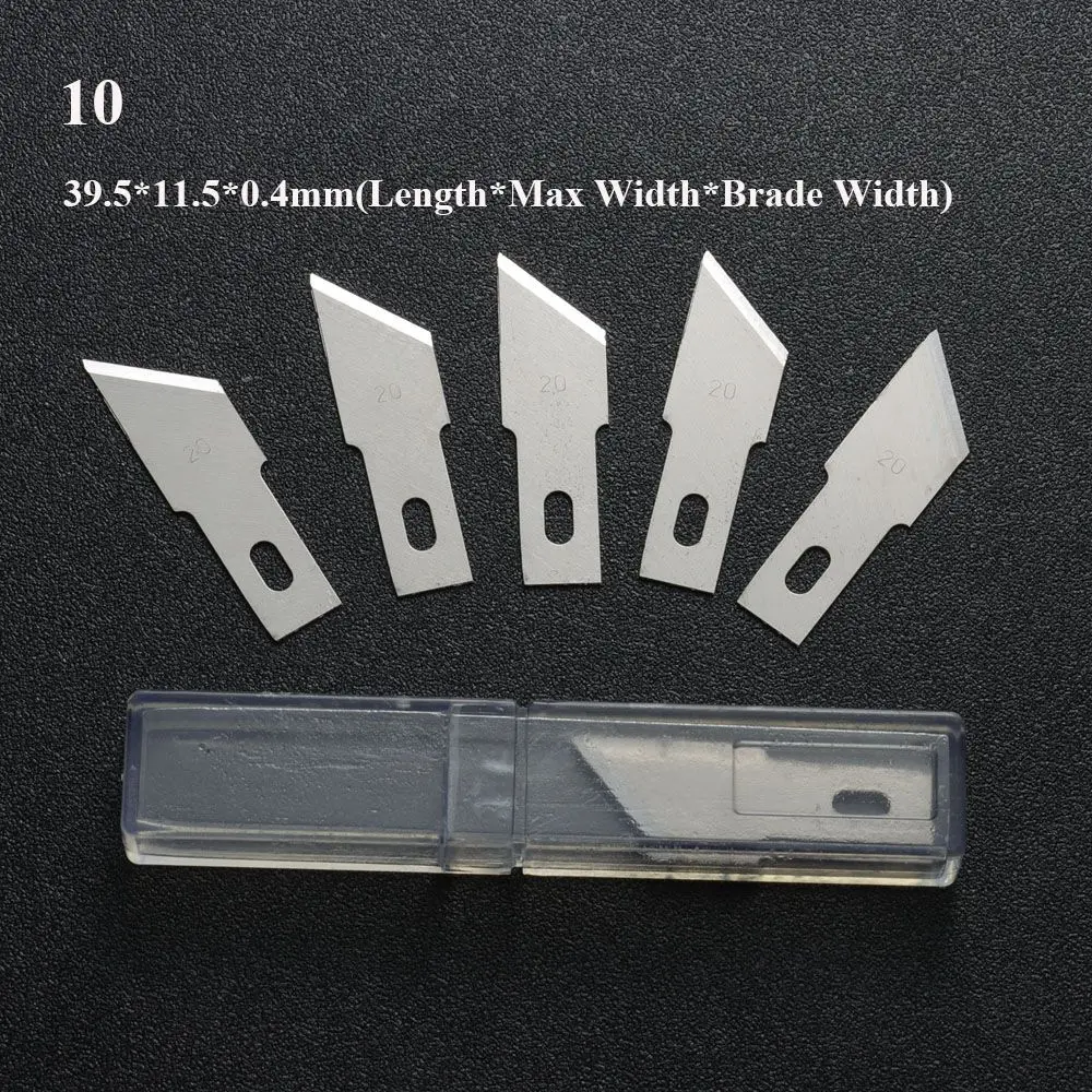 10pcs/set Accessories Hand Tools Non-Slip 10pcs Blades Cutter PCB Repair Craft Knives Scalpel Knife Parts
