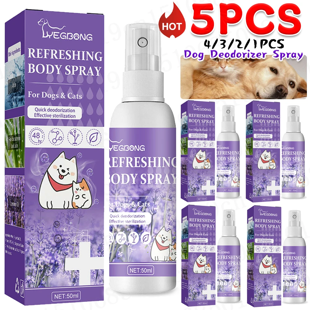 Pet Supplies Lavender Oil Dog Deodorizer Spray Feces Cleaning Deodorant 50ml Lightly Scented Dog Deodorizer for Smelly Dogs