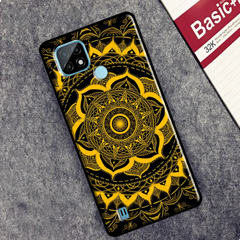 Indyjski wzór Mandala dla OPPO Realme 7 8 Pro Q3 C3 C11 C15 C21 GT Etui na telefon dla OnePlus 9R 8T Nord 2 8 9 Pro