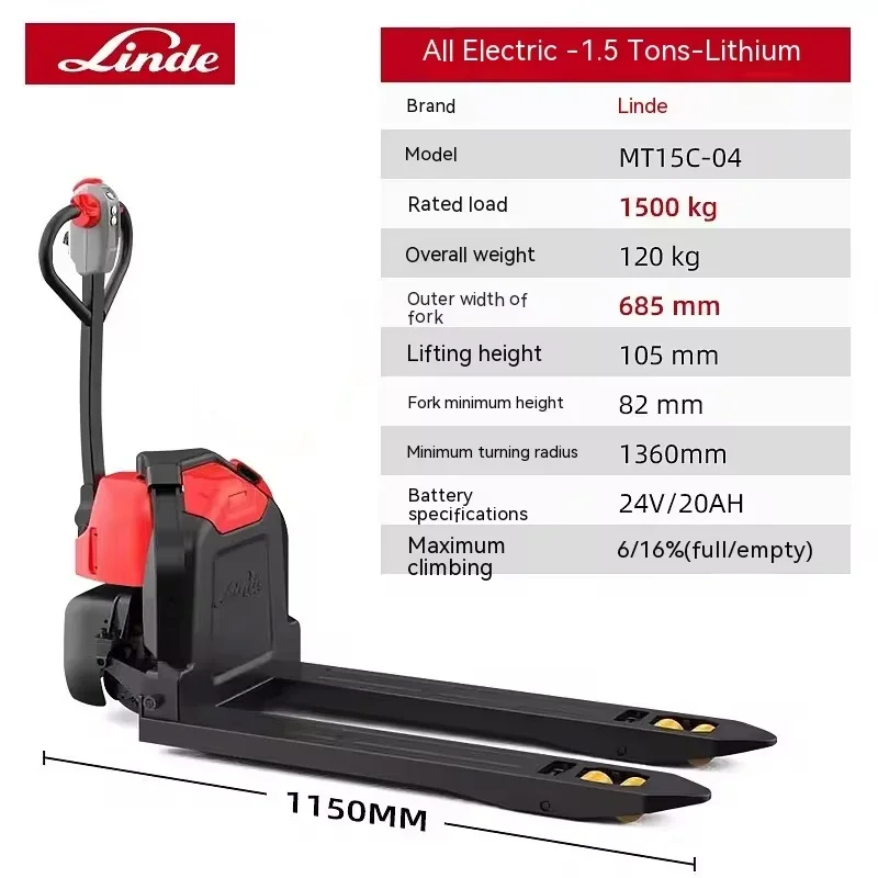 

Linde MT15C-04 1131-04 Electric Pallet Truck for Material Handling Equipment Parts