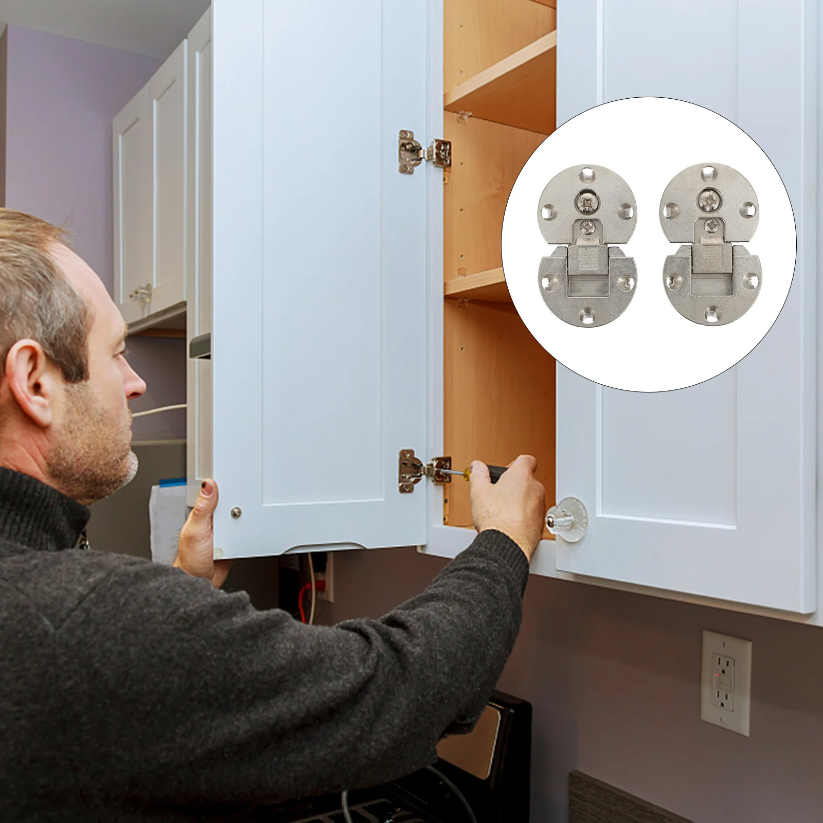 

2 Pcs Folding Dining Table Hinges Conceal Door for Cabinet Doors Invisible Hidden Cupboard Concealed Cabinets