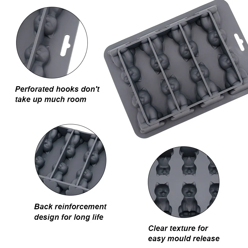 3D Cat Ice Cube Mold, Easy To Release Silicone Ice Hockey Machine, Suitable For Cold Drinks, Whiskey, And Cocktails, BPA Free