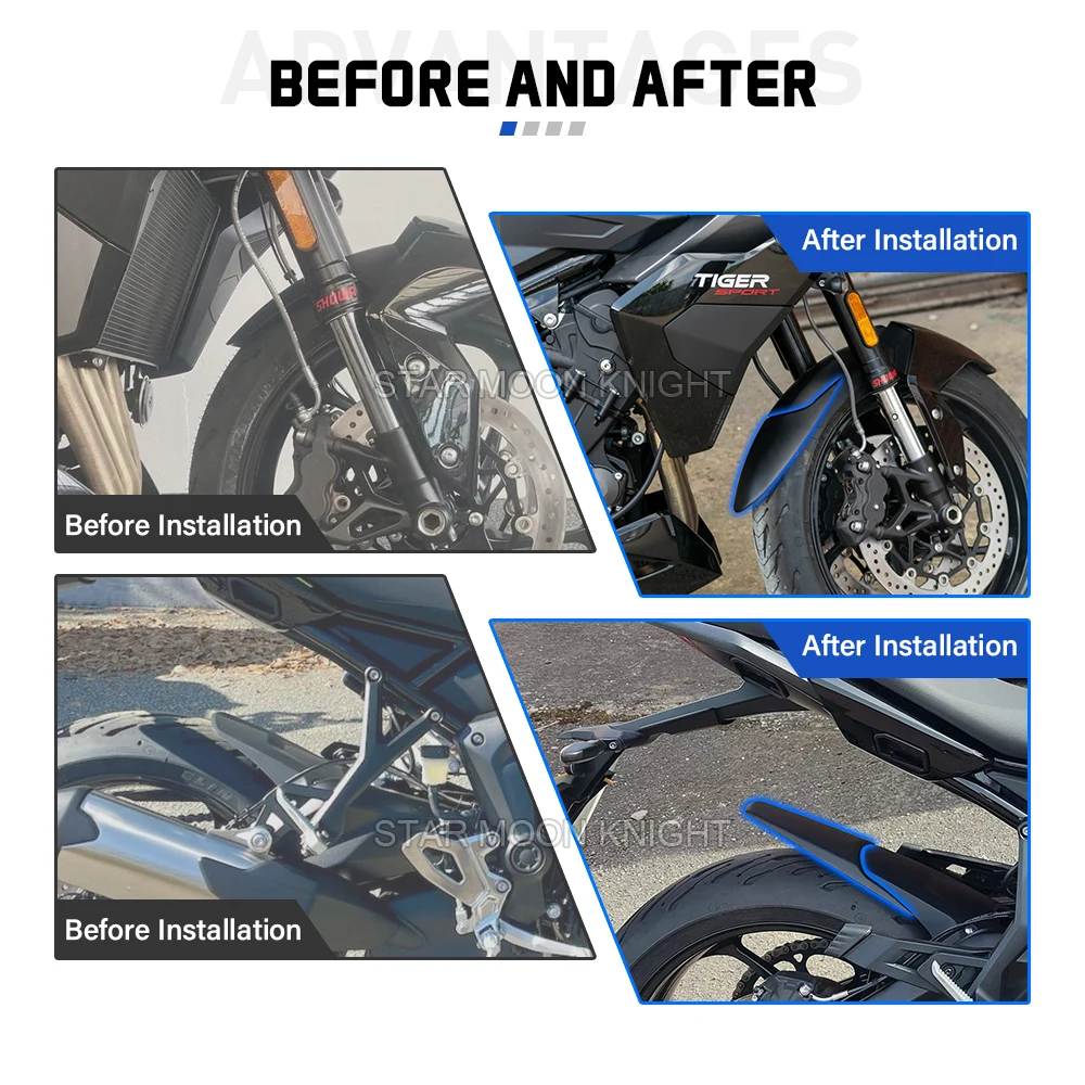 Motorcycle Lengthen Front Fender Rear And Front Wheel Extension Fender Mudguard Splash Guard For Tiger Sport 660 Sport800