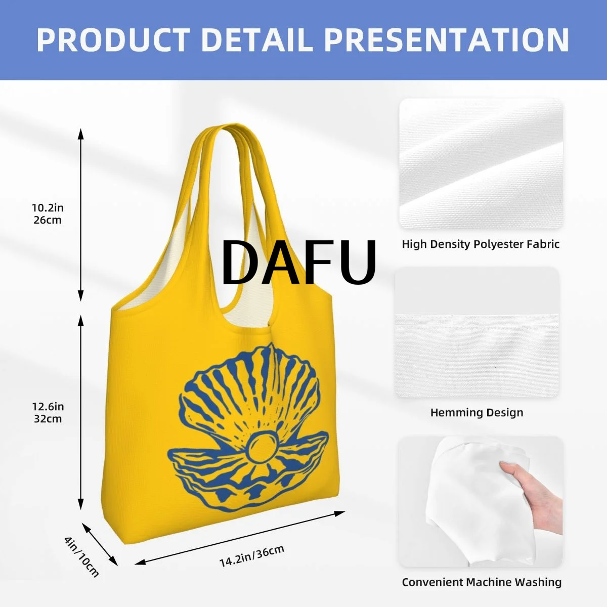 Ocean's Hidden Treasure Large Capacity Canvas Tote Bag Single Shoulder Work Commute Bag For Women Eco-Friendly Shopping Bag