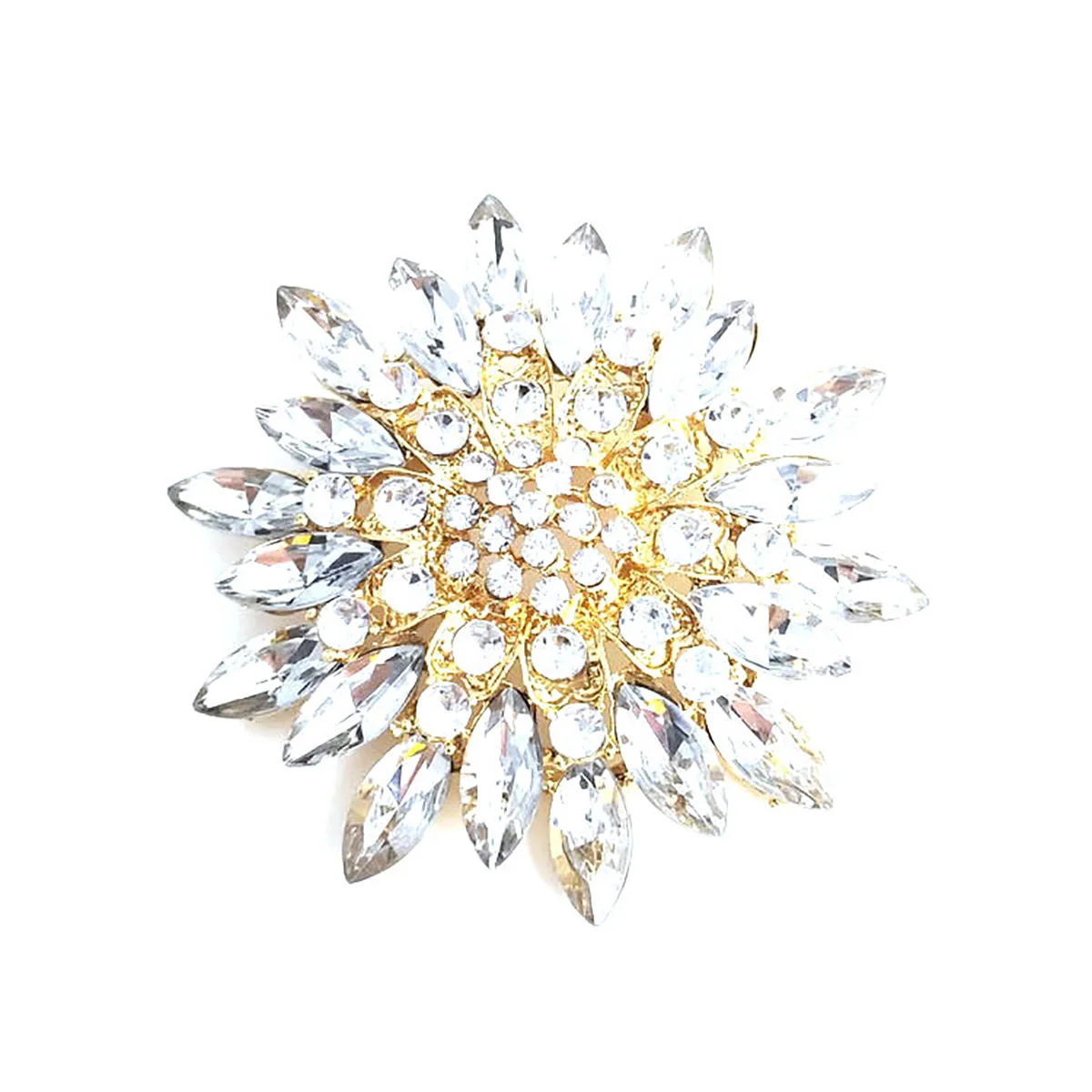 المتقدمة الكورية كريستال مجوهرات بروش الزفاف تحت عنوان حجر الراين حجر الراين الثابتة دبوس المرأة معطف الصدر زهرة التبعي #2