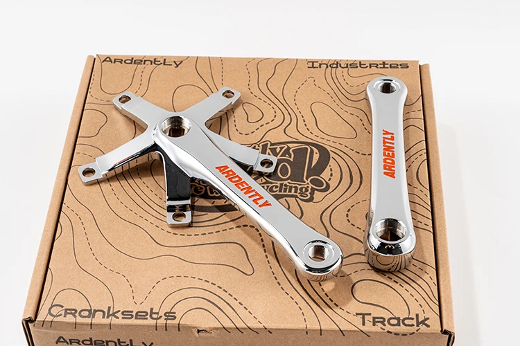 

ARDENTLY Велосипедные шатуны с квадратным отверстием и фиксированной передачей 144BCD Сверхлегкие шатуны из алюминиевого сплава с ЧПУ, длина 165 мм, гусеничные шатуны Par