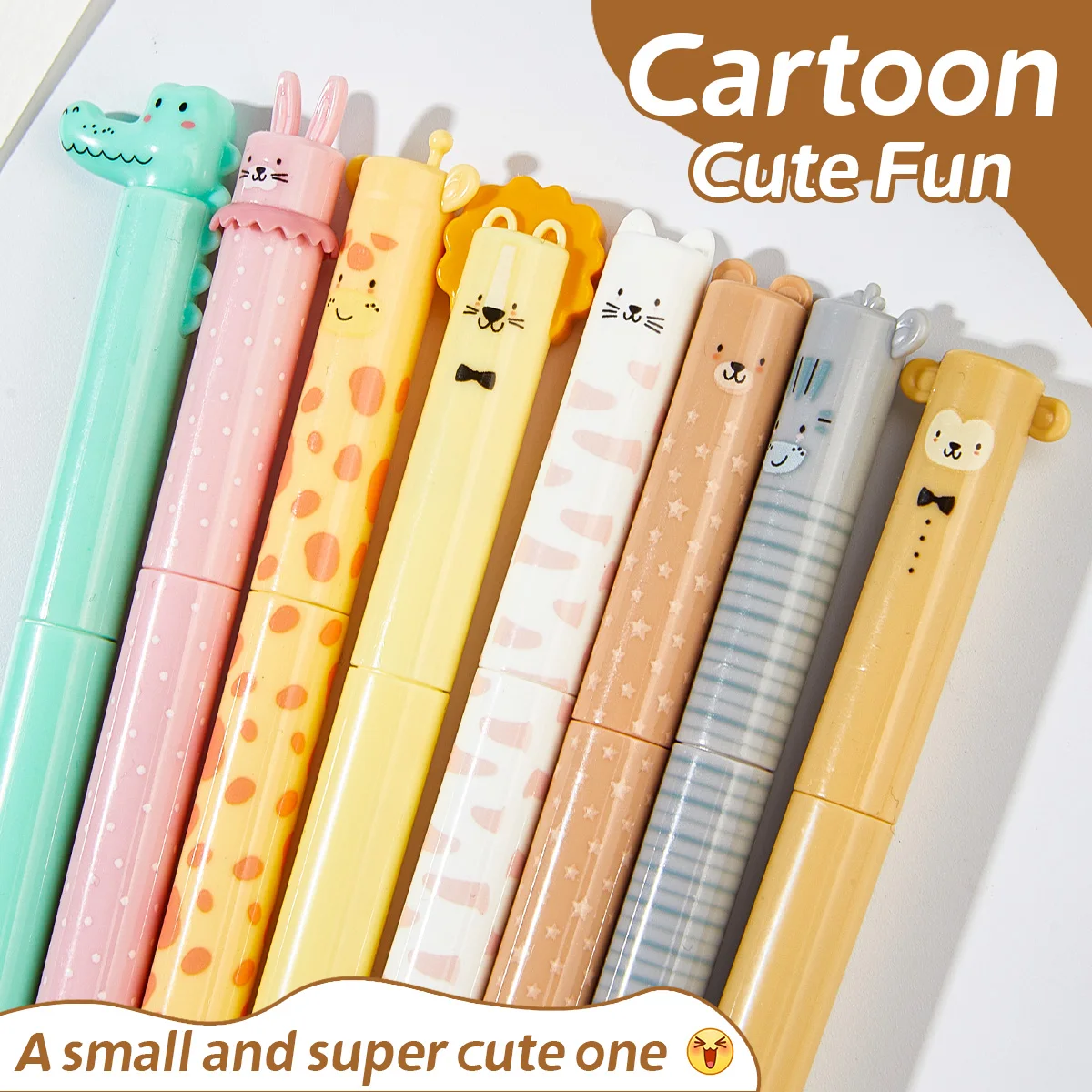 

4-piece zoo-themed erasable pen set with blue ink and an eraser. Twist-type eraser for smooth, comfortable writing