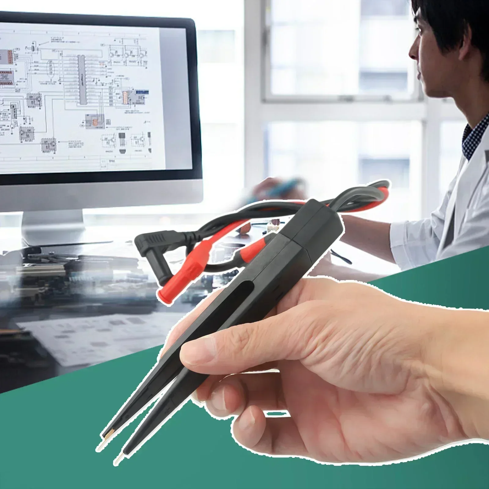 Chip Test Clip Multimeter Probe Tweezers Patch For Capacitance Inductance Resistor Capacitor Testing Tool