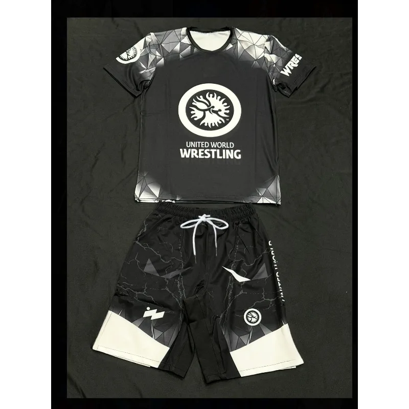 Conjunto Esportivo de Luta para Adultos e Crianças 2026: Camisetas e Shorts Respiráveis de Secagem Rápida para Treino de Esportes de Combate