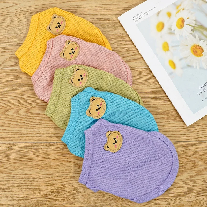Pet Dog Shirts Cute Bear T-shirt Breathable Cat Solid Shirts Fashion Chihuahua Yorkshir Vest Puppy Clothing Dog costume