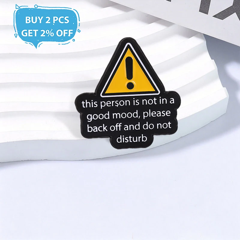 Cute Warning Sign Badge Please Do Not Disturb Enamel Pins Fashion Lapel Metal Brooches Backpack Clothes Jewelry Gift for Friends
