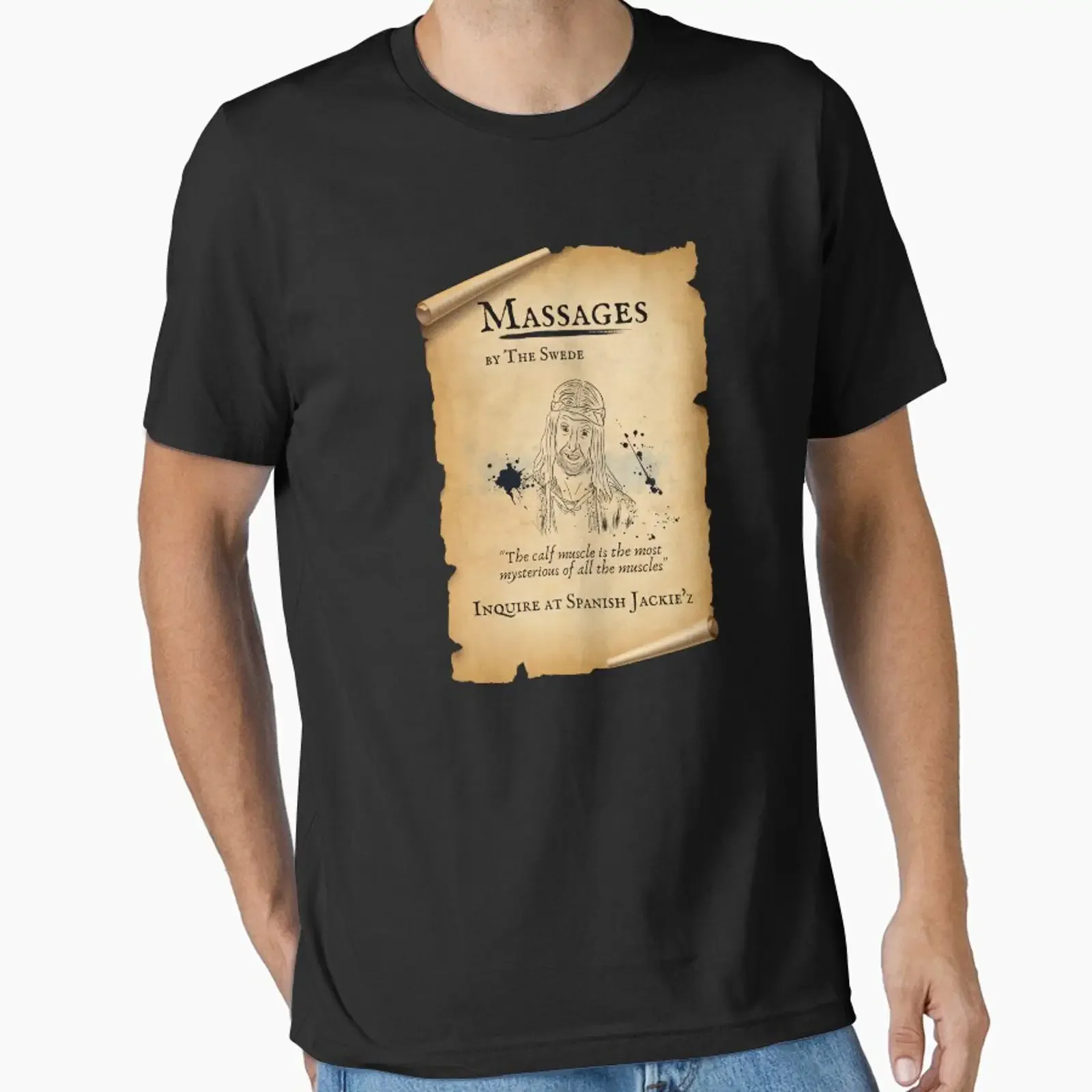 Massages By The Swede Essential T Shirt vintage Washed Slightly designer clothes fashion Versatile Breathable streetwear Unisex