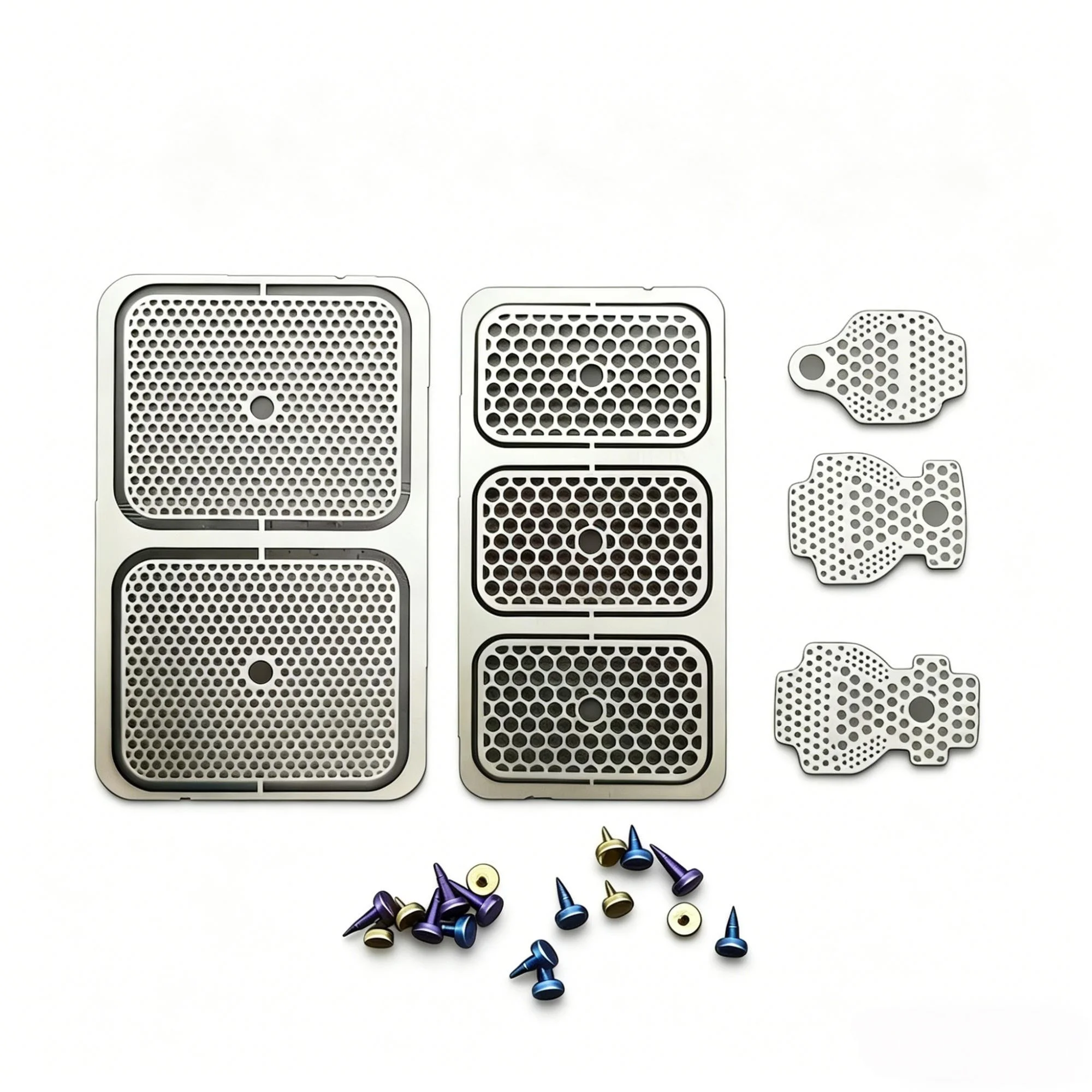 Dental Bone Support Mesh for Implant Site Stabilization with Fastening Nails - Medical Dental Clinic Equipment