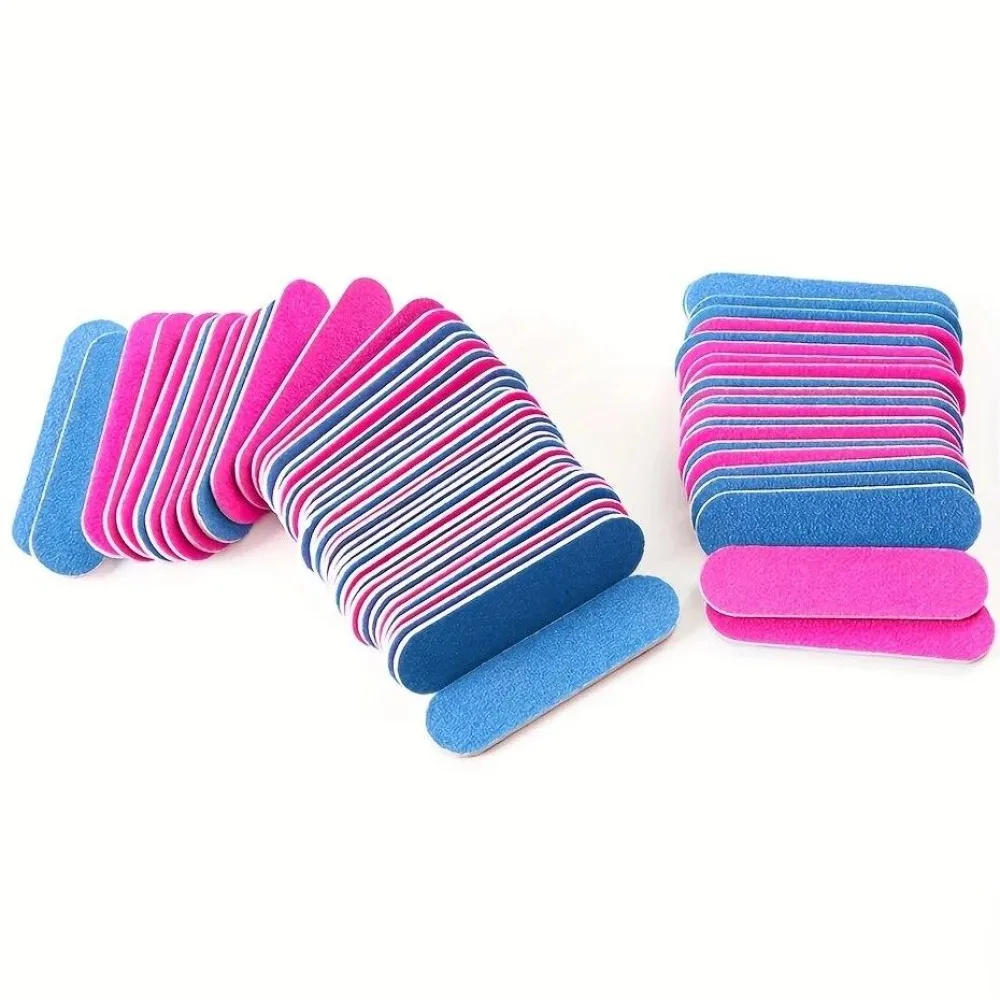 100pcs Double Side Nail Files Mini Wood Sanding Buffer Block Set For Gel Polish Manicure Pedicure Salon Nail Art Tools