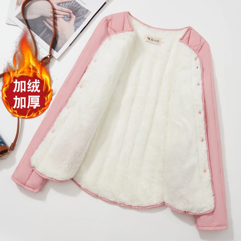 Plush and Thickened Inner Lining Cotton Jacket for Women's Short Style 2025 New Autumn and Winter Inner Wear Small Cotton Jacket