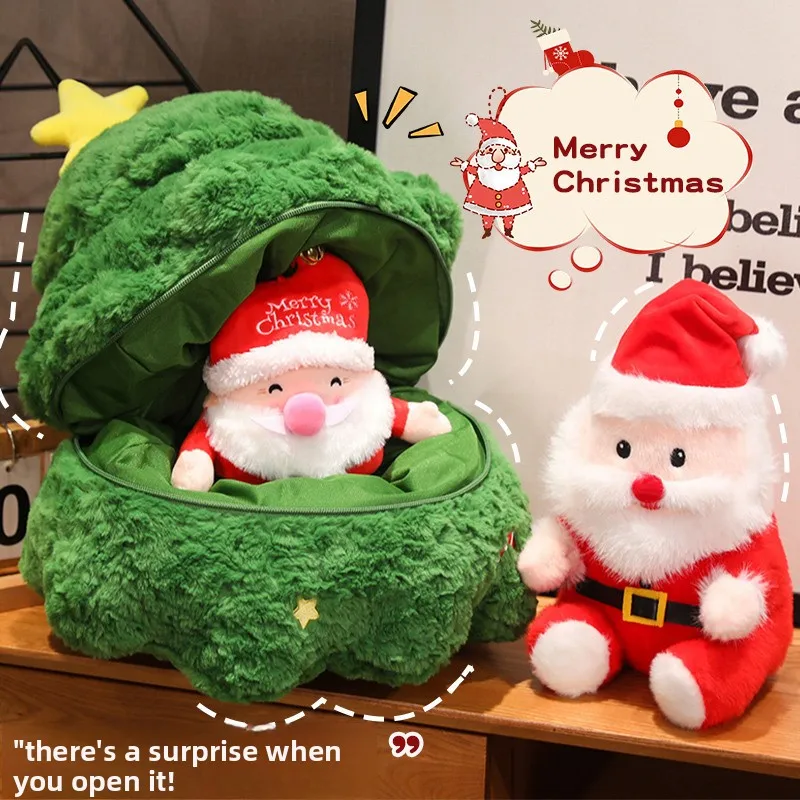 

Christmas tree pillow, deer doll, plush toy ornaments, open surprise gift, Santa Claus doll, Christmas gift