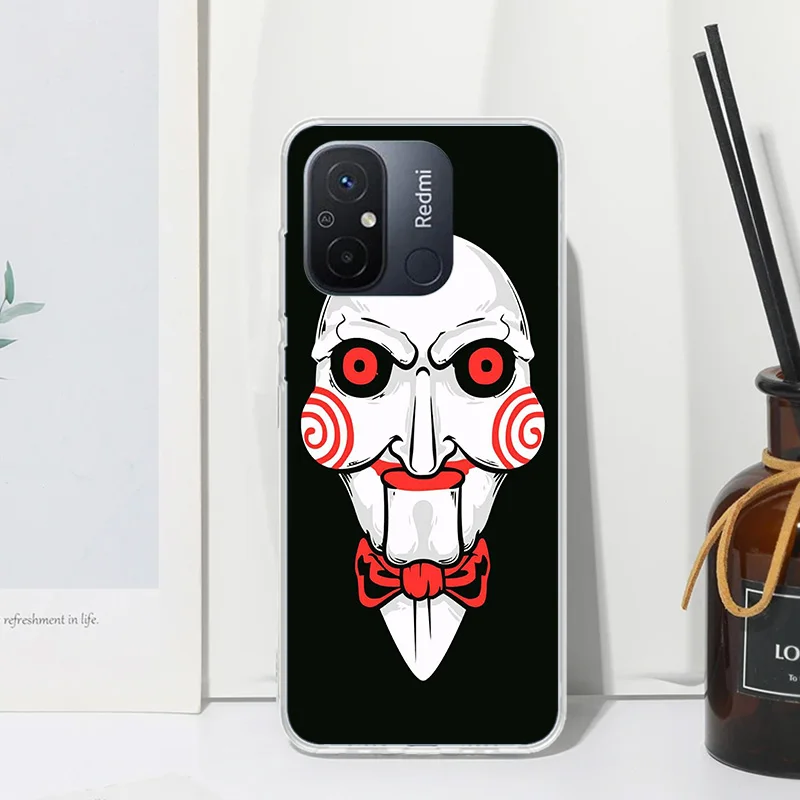 The Jigsaw Killer Horror Phone Case For Xiaomi Redmi 12C 12 10C 10A 10 9C 9A 9T 9 8A 8 7A 7 6A 6 Pro K70 K40 K20 Fundas Back Cov