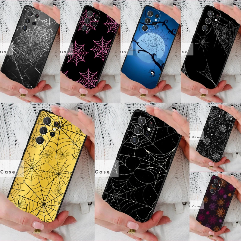 Halloween Spider Webs Phone Cover Case for Samsung Galaxy S26 Ultra S20 FE Note 10 S24 S23 S21 S25 Plus S22