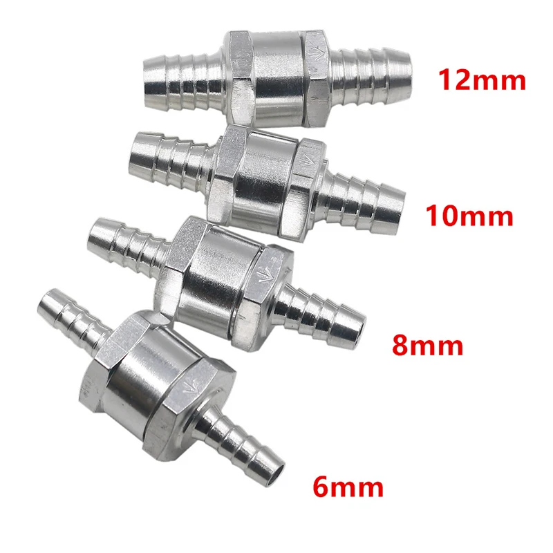 New 6/8/10/ 12mm Valves Aluminium Alloy Fuel Non Return Check Valve Fit Carburettor