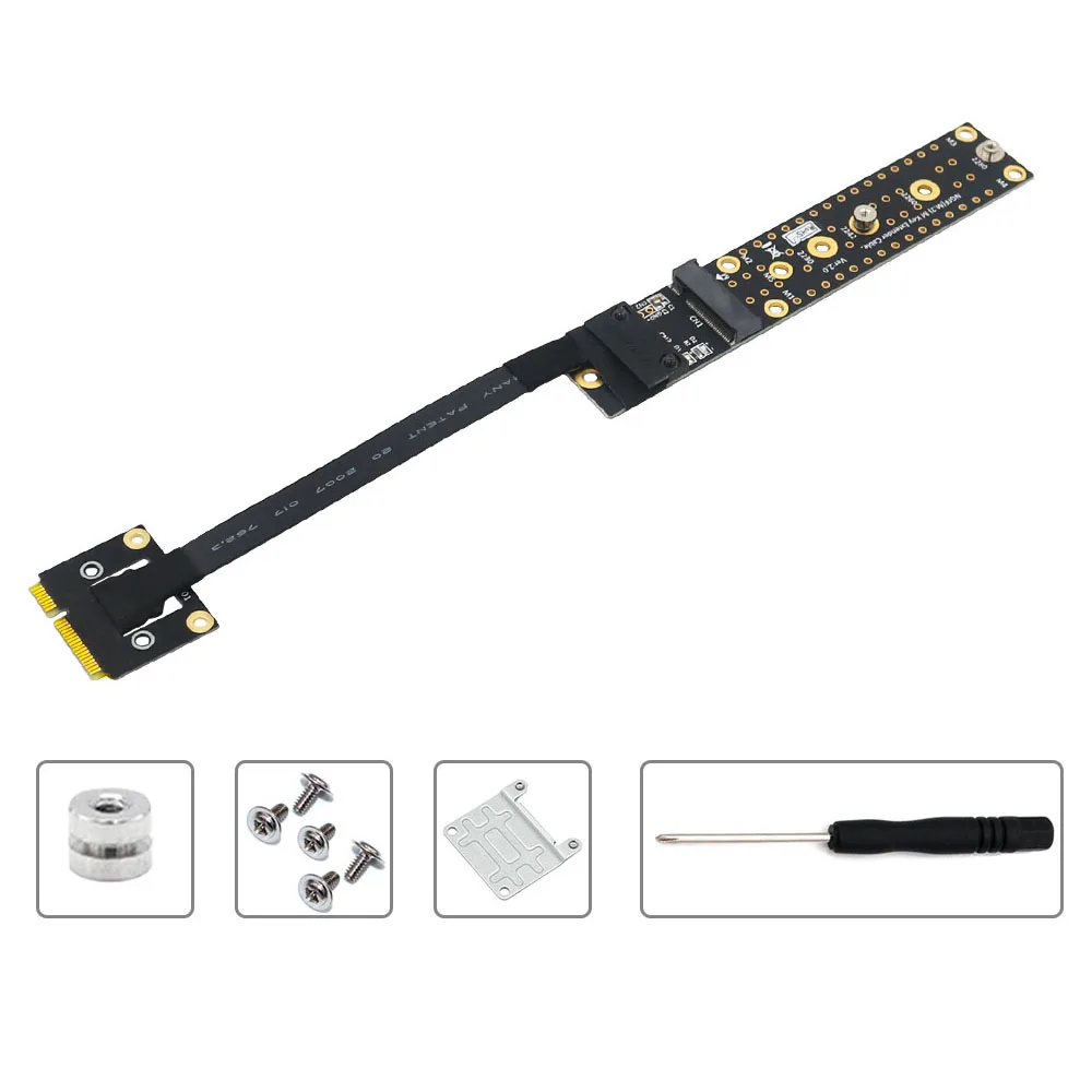 Add On Cards Mini PCIe Male To Key M Female Adapter Mini PCI-E to NVME NGFF M.2 Key M Riser Converter for PCI-E Tester Extender