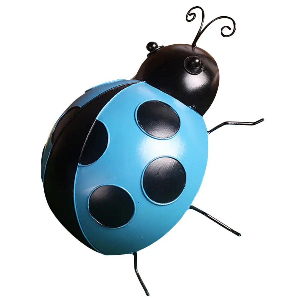 Ladybug Wall Decor Metal Hanging Ornament for Indoor Outdoor Garden Yard Decoration