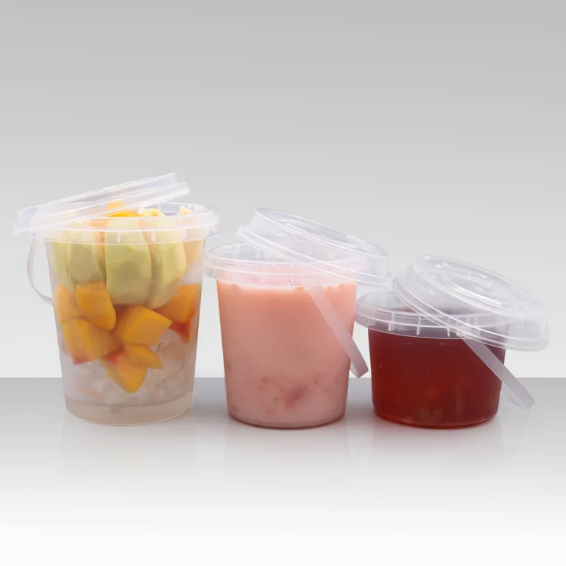 10 00piece.Custom.Custom logo 500ml take away plastic bucket food container bubble tea disposable plastic cup square fruit conta