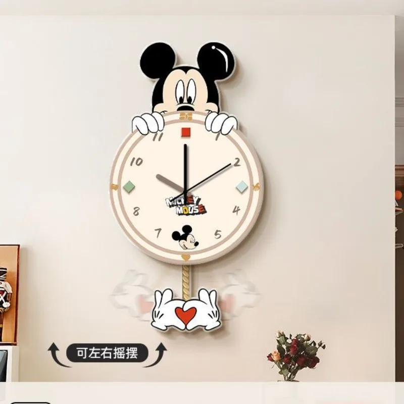 Disney Cartoon Mickey Wall Clock Children\'s Bedroom Decoration Painting Restaurant Creative Clock Silent Pendulum Clock Gift