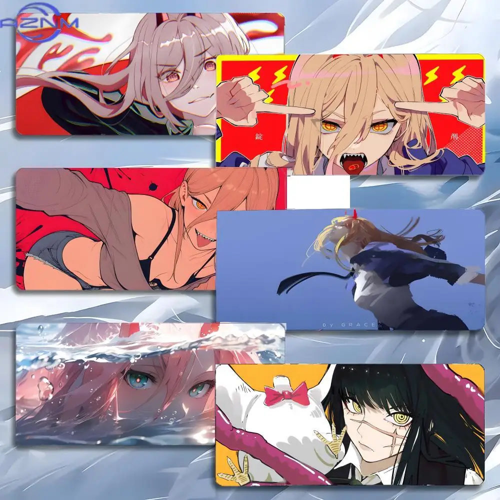 anime blood C-Chainsaw Man Power Mouse Pad Mousepad Large Gaming LockEdge Thickened PC Table Desk Mat