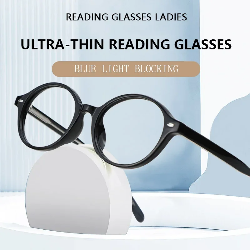 Ultra-Thin Reading Glasses Lightweight Readers,Blue Light Reading Glasses Anti Eyestrain Magnifying Presbyopic Eyeglasses Women