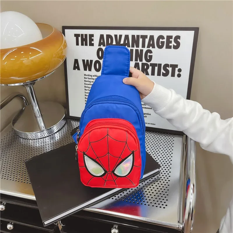 Kawaii Anime Spider-mans Chest Bag Superman Iron-Mans Cartoon One Shoulder Crossbody Bag Boy Kids Baby Gift Wasit Bags