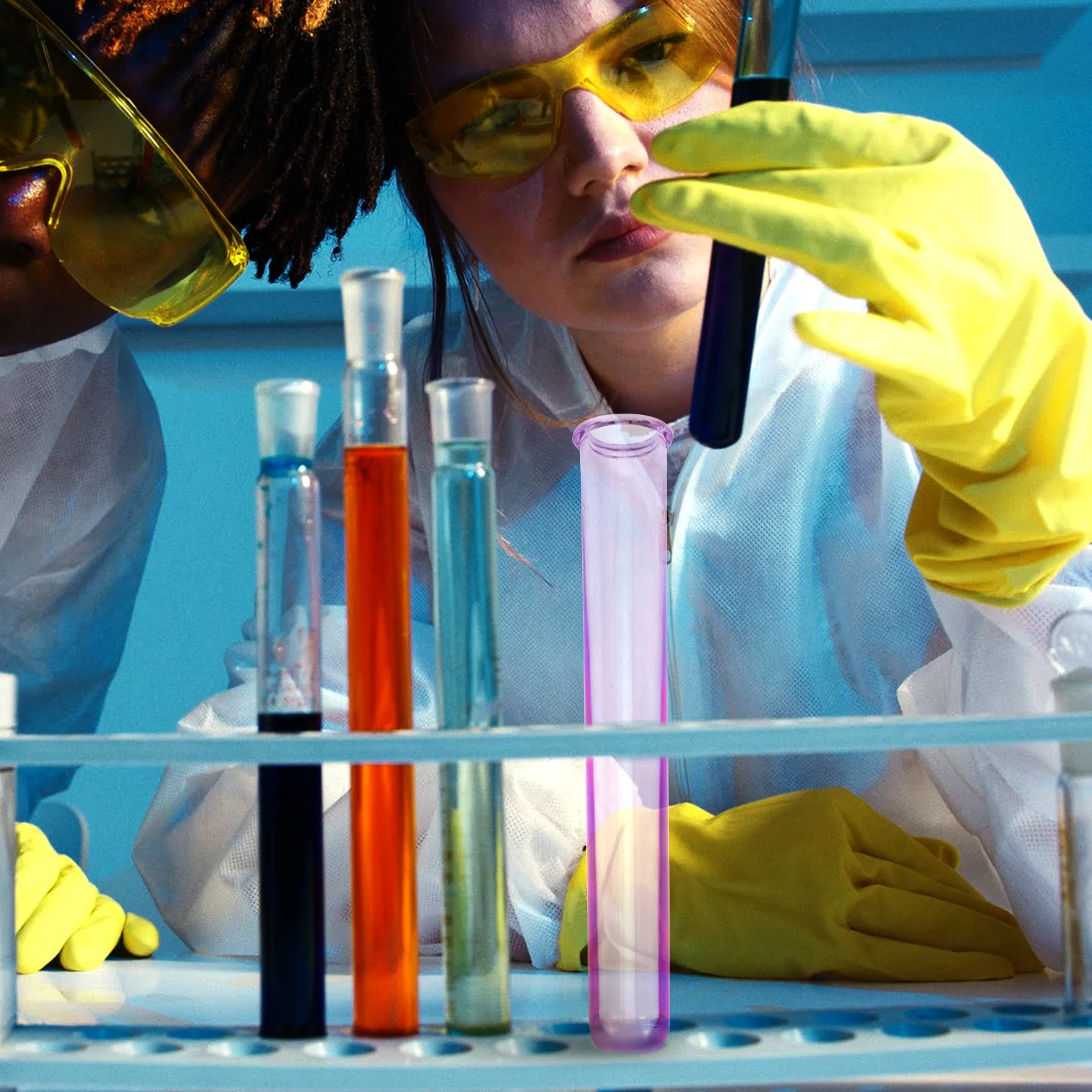 10pcs Test Tube Wine Glass Acrylic Laboratory Science Tube For Household Experiment Multi-Function Sample Testing Accessory