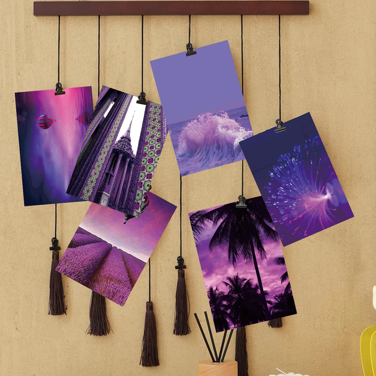 50pcs Postcard Wall Collage Kit Aesthetic Pictures,Purple Neon Room Decor Bedroom Aesthetic,Wall Art Posters For Room Decoration