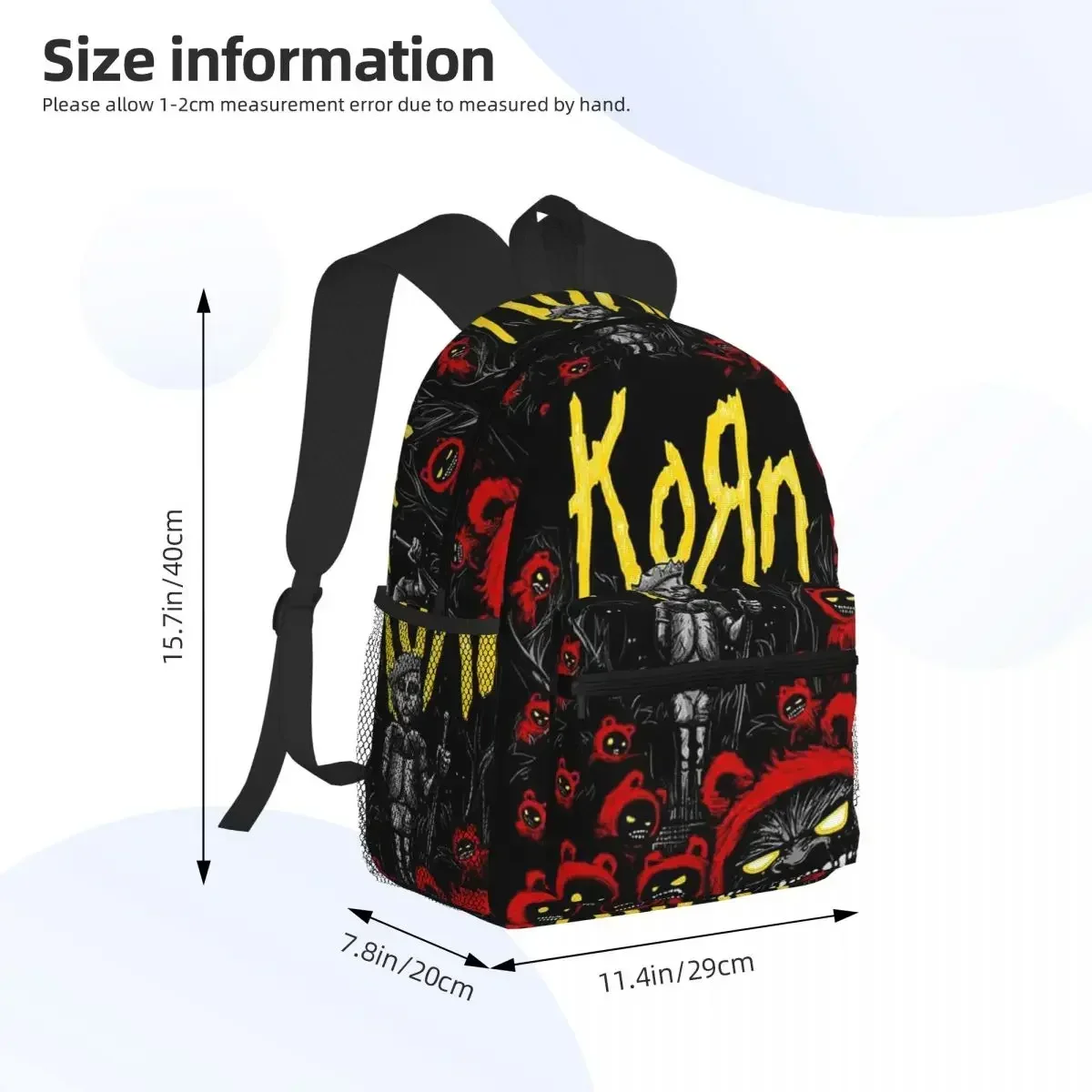 Custom Bag Korn Rock Band Logo Student Backpack School Bag Hiking Travel Daypack For Men Women Fashion Bookbag Shoulder Bags