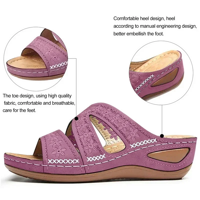 Sommer 2026 Damen-Sandalen mit offenen Zehen, Retro Rutschfeste Leder-Freizeitsandalen, Modische Vielseitige Damensandalen – Detail 19