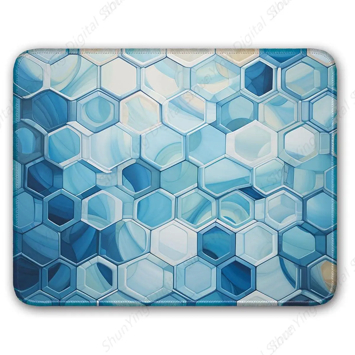 Abstract Hexagonal Pattern Gaming Mouse Pad Laptop Non Slip Rubber Base Mouse Pad Easy To Slide 25*30cm