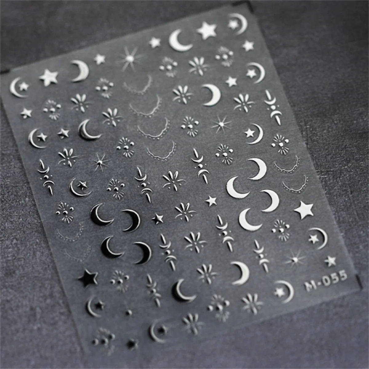 1pcs Luxury Star Moon Nail Art Stickers Gold Silver 5D Self Adhesive Nail Art Decorations Stickers Hot Stamping Manicure Decals