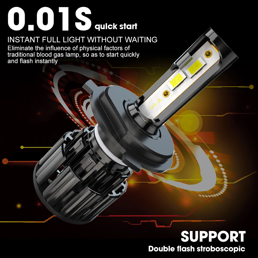 CHUSYYRAY Car lights Compatible For Toyota Prius 2004-2007 2008 2009 LED 9003 H4 Headlight Hi/Lo Light Bulbs Car accsesories