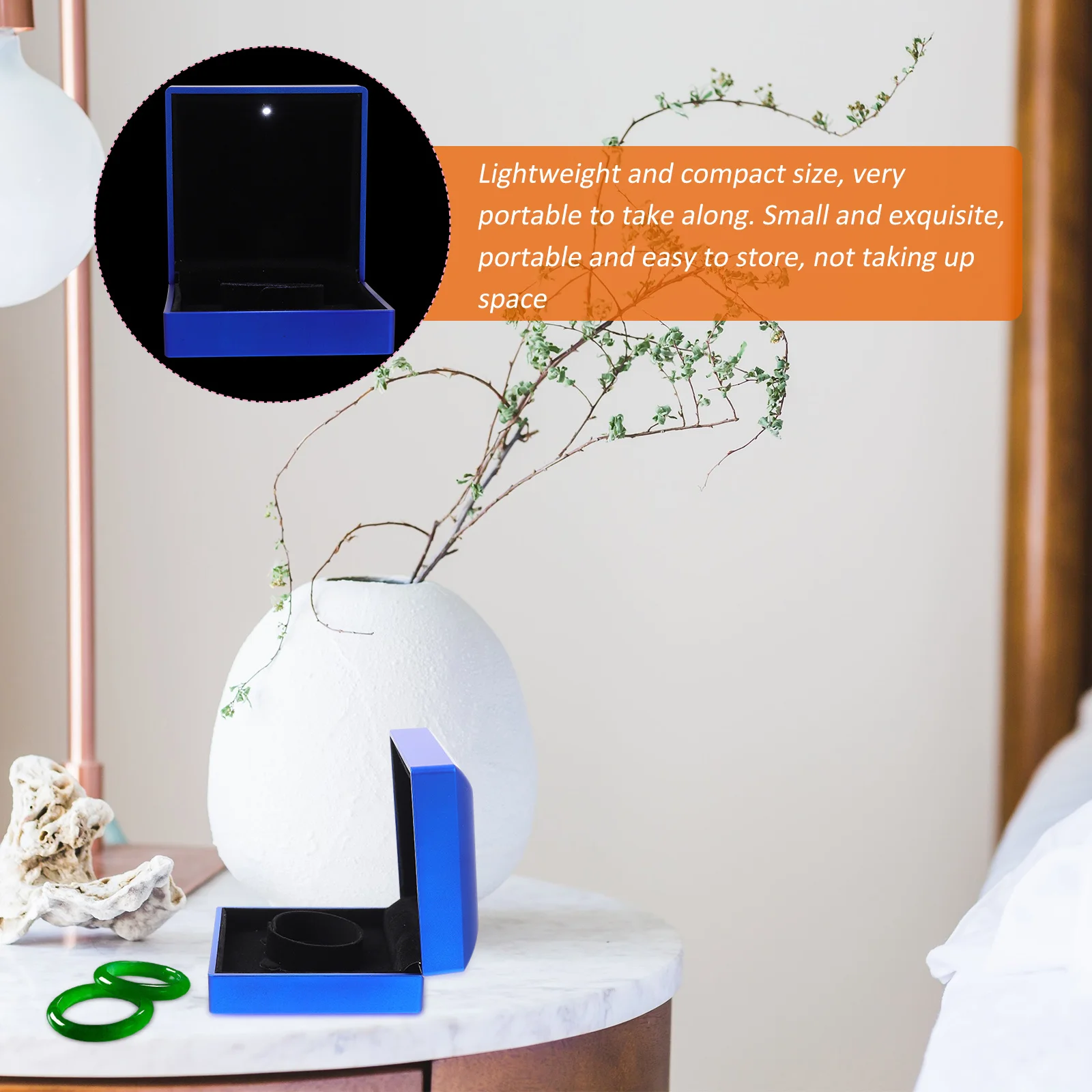 

Портативная легкая коробка для хранения ювелирных изделий со светодиодной подсветкой, романтический подарок на фестиваль, юбилей и предложения