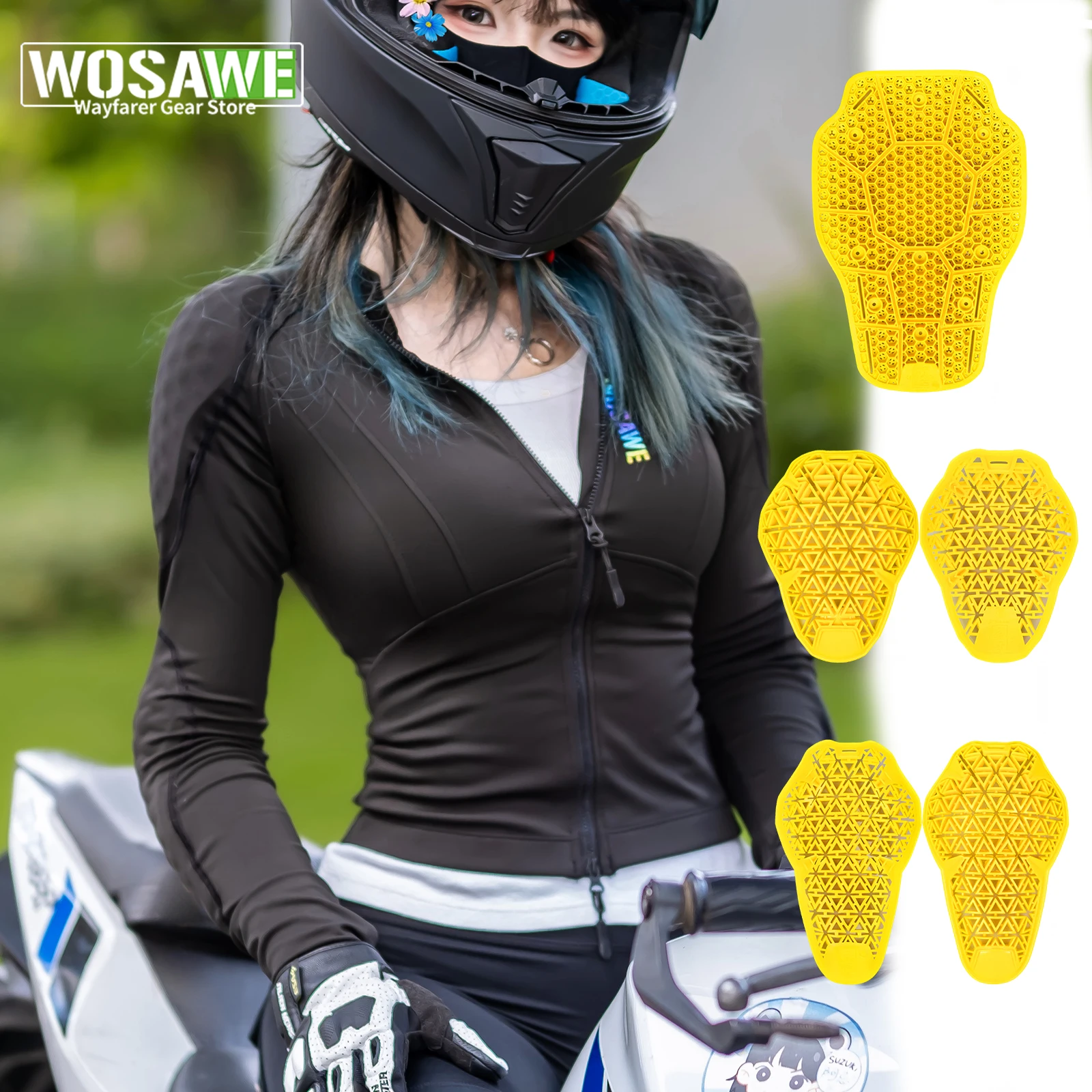 

WOSAWE Women's Summer Motorcycle Jacket with CE Protective Gear Full Body Protection Downhill Breathable High Elastic Shirts
