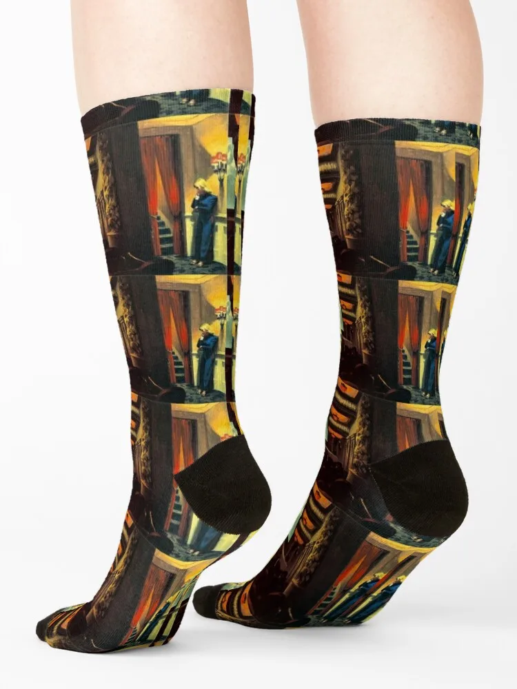 Edward Hopper - New York Movie (1939) Socks hockey christmas stocking Women Socks Men\'s