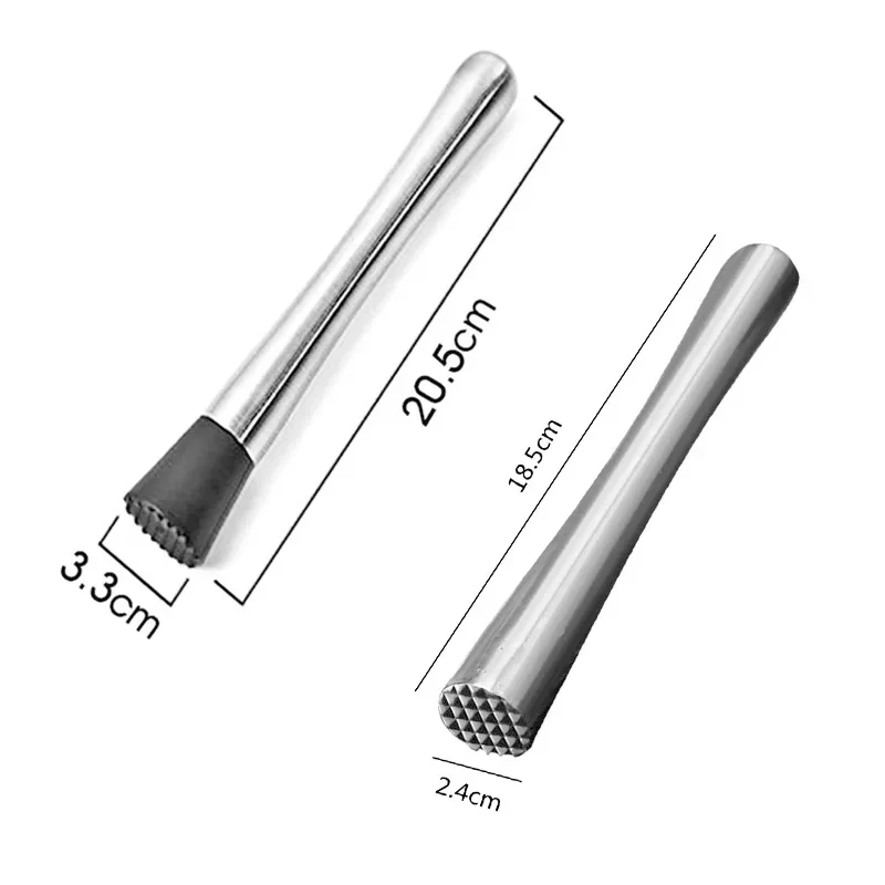 الفولاذ المقاوم للصدأ سحق الجليد المطرقة متعددة الوظائف المصاصة العصي كوكتيل أفرط عصا الفاكهة الليمون الخالط مدقة أدوات البار #6