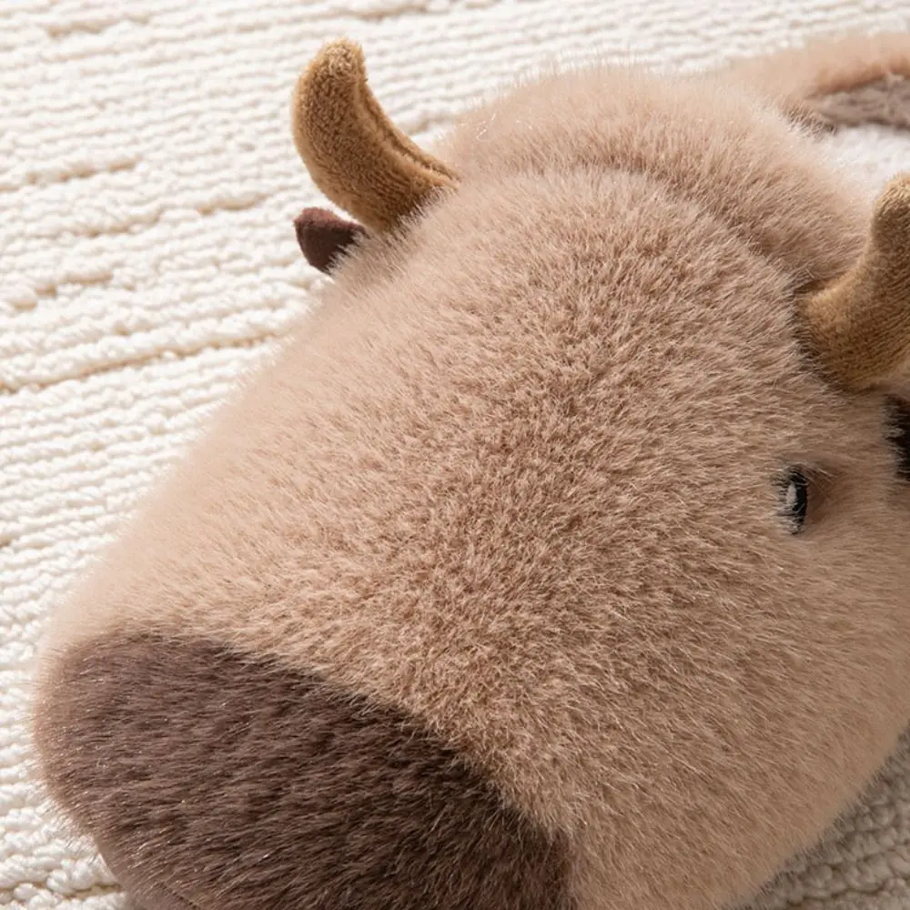 패션 미끄럼 방지 카피바라 플러시 슬리퍼 닫힌 발가락 부드럽고 귀여운 털 슬리퍼 카와이 만화 커플 슬리퍼 홈용